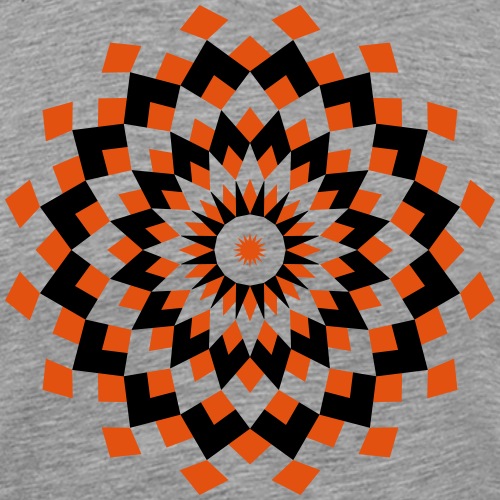 Mandala losanges orange et noir - T-shirt Premium Homme