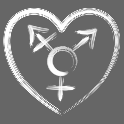 Herzsymbol Transgender in weiß