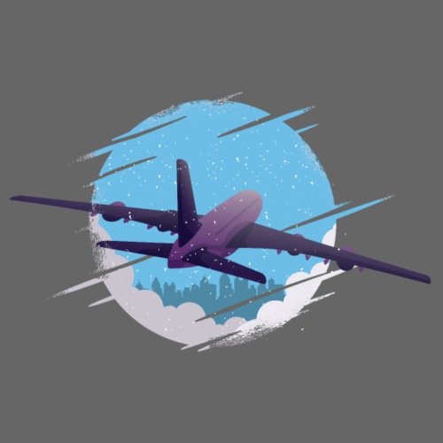 Airplane at night - Men's Premium T-Shirt