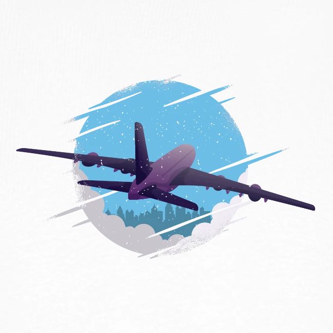 Airplane at night