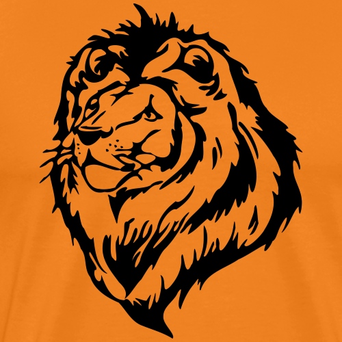 Głowa lwa z grzywą dumnie podniesiona - Koszulka męska Premium