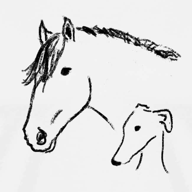 Windhund und Pferd