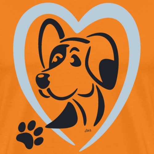 Design - Hund mit Herz - Männer Premium T-Shirt