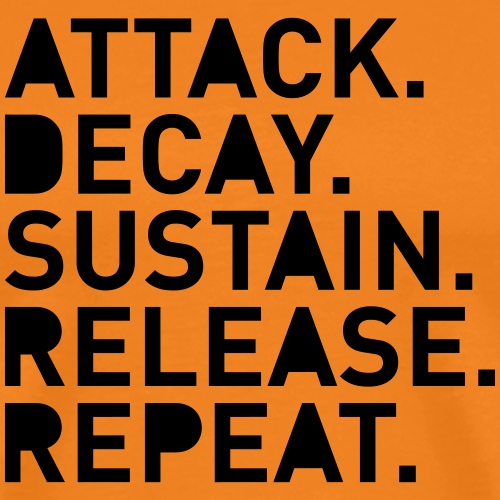 Attack Decay Sustain Release Powtórz ADSR kolorowe - Koszulka męska Premium