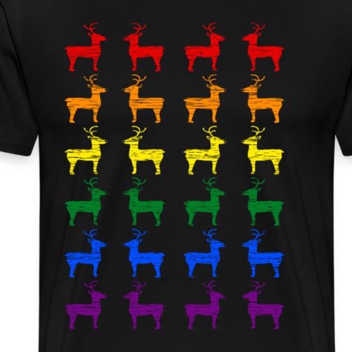 LGBT Rendeer Rainbow Rentier LGBTQ Regenbogen Prid - Männer Premium T-Shirt