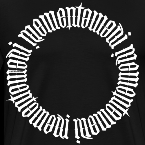 Ambigramm „Memento mori“ (weiß) - Männer Premium T-Shirt