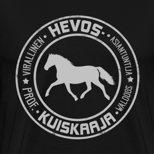 Hevoskuiskaaja Harmaa - Miesten premium t-paita