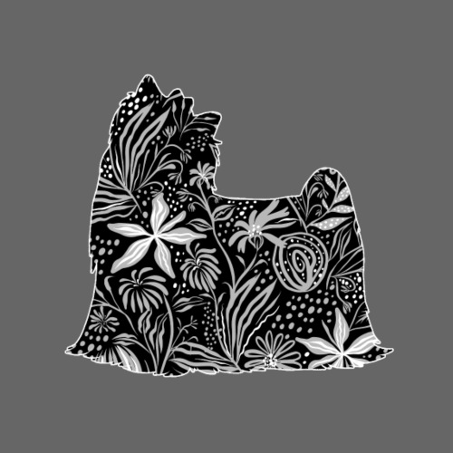 Flower Yorkie - Miesten premium t-paita