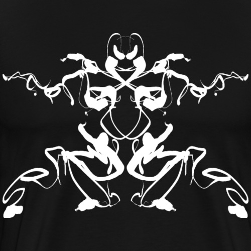 Rorschach test of a Shaolin figure Tigerstyle - Men's Premium T-Shirt