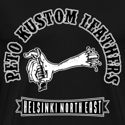 Peto Kustom Leathers Logo - Miesten premium t-paita