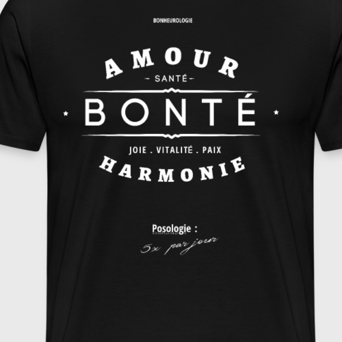 Aller Plus H4ut - Amour Bonté - Blanc - T-shirt Premium Homme