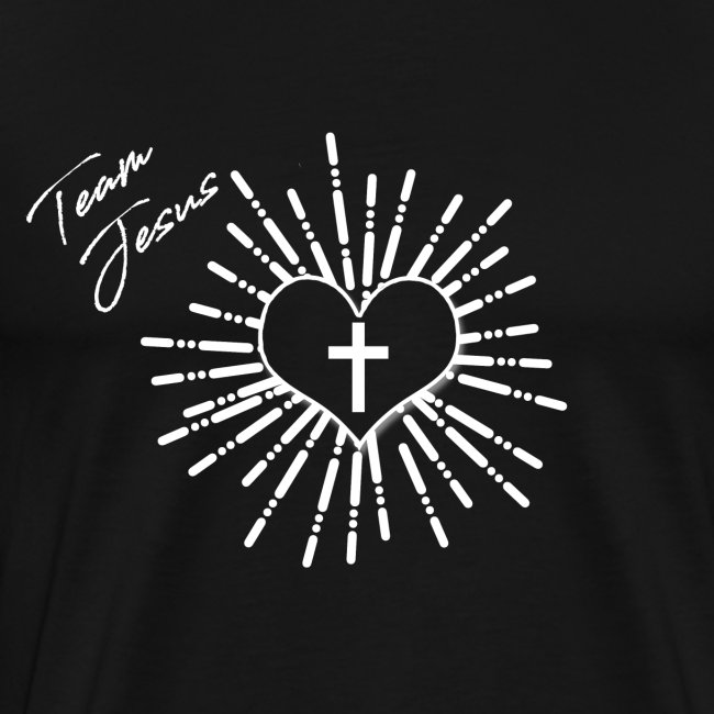 Team Jesus Christus Tshirt mit Kreuz und Herz