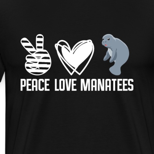 Peace Love Manatees Dugongs Seekuh Meerestiere - Männer Premium T-Shirt