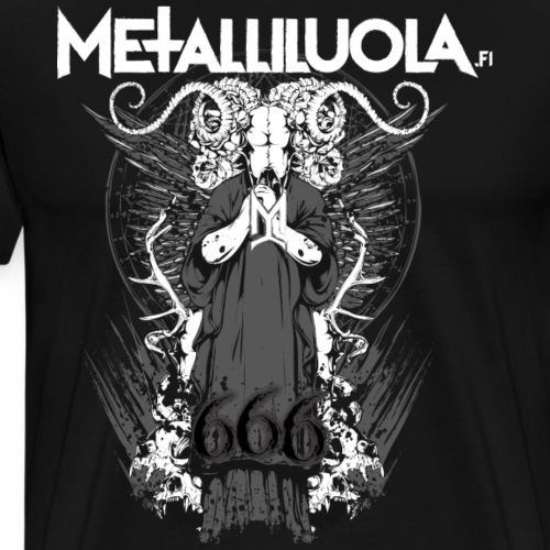 Metalliluola logo ja Demoniac 666 - Miesten premium t-paita