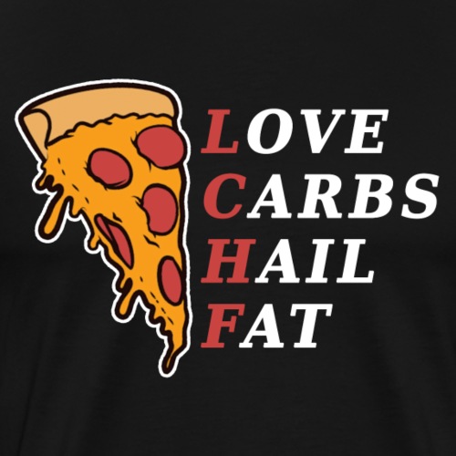 LCHF - Love Carbs Hail Fat White - Premium-T-shirt herr