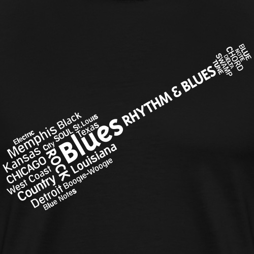 Blues tag cloud - Männer Premium T-Shirt
