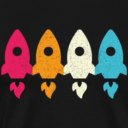 Retro Vintage Rakete Raumschiff Kinder Baby - Männer Premium T-Shirt