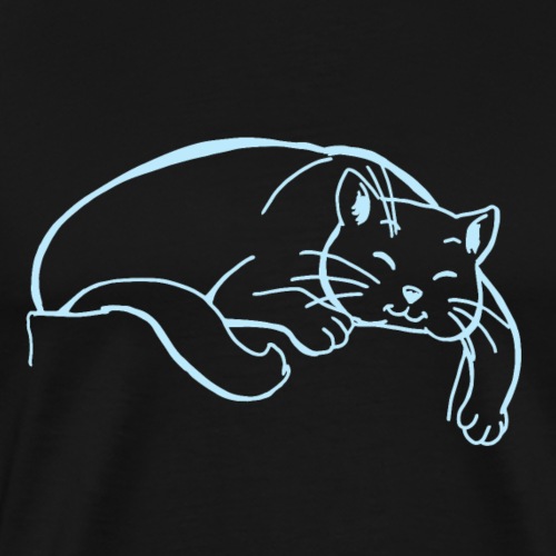 Śmieszne Fat Sleeping Comic Cat Prezent Pomysł - Koszulka męska Premium