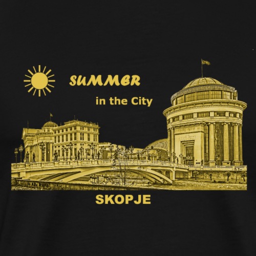 Skopje Mazedonien City Hauptstadt Sommer Balkan - Männer Premium T-Shirt