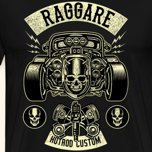 Raggare Hot Rod Custom Car Skull Dragster Vintage - Männer Premium T-Shirt