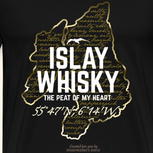 Whisky Islay Peat of my Heart Gold Look Design - Männer Premium T-Shirt