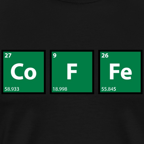 coffee, kaffee, Periodensystem, Chemie - Männer Premium T-Shirt