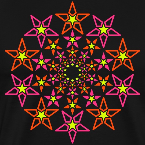 fractal star 3 couleur néon - T-shirt Premium Homme