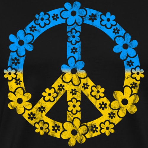 Peacezeichen Ukraine Peace Symbol Friedenszeichen - Männer Premium T-Shirt