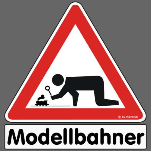 Warnschild Modellbahner Dampflok - Männer Premium T-Shirt