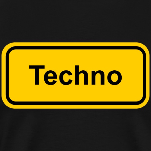 Techno Schriftzug Ortsschild - Männer Premium T-Shirt