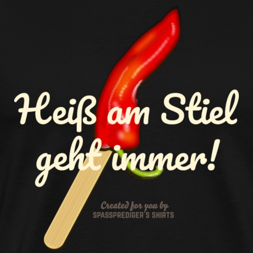 Chili T Shirt Design Chilischote Heiß am Stiel - Männer Premium T-Shirt