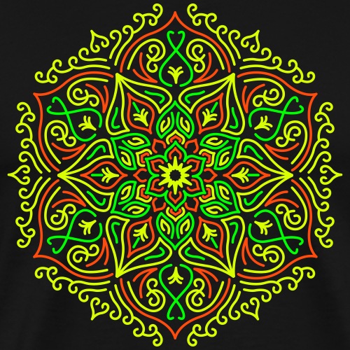 Fire Lotus Mandala - Herre premium T-shirt