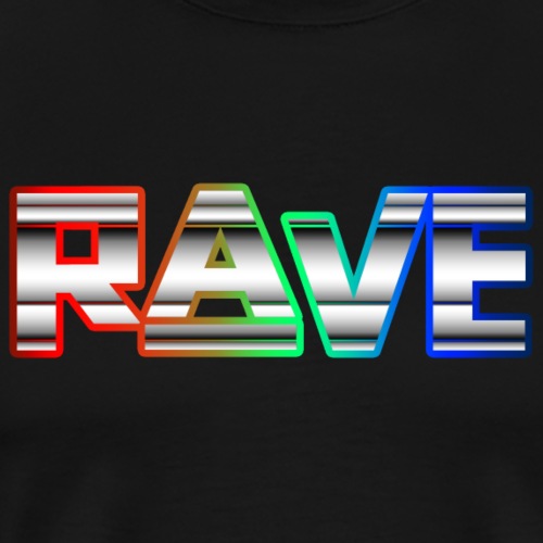 Rave Neon Rainbow Psy Text Techno Family - Männer Premium T-Shirt