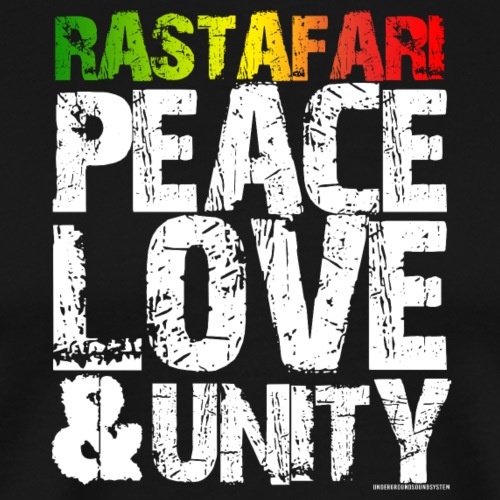 RASTAFARI - PEACE LOVE & UNITY - Männer Premium T-Shirt