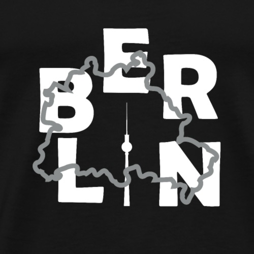 BERLIN Fernsehturm Umriss Landkarte - Männer Premium T-Shirt