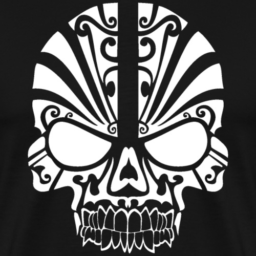 Tribal Skull white mit Logo - Männer Premium T-Shirt