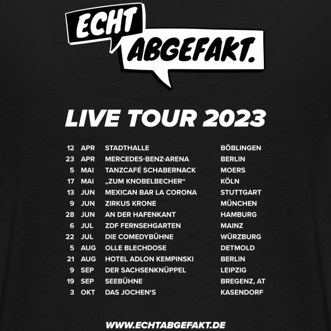 Echt abgefakt – Live Tour 2023 Shirt