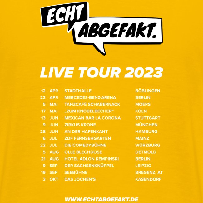 Echt abgefakt – Live Tour 2023 Shirt