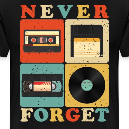 Never forget Retro Vintage 90s 80s Nostalgie - Männer Premium T-Shirt