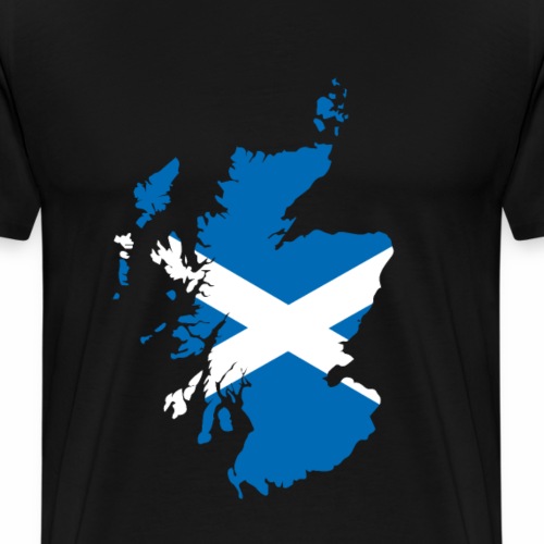 Karte von Schottland mit schottischer Flagge - Männer Premium T-Shirt