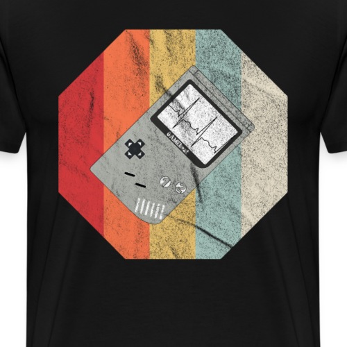Spielekonsole Herzschlaglinie Gamer Old School - Männer Premium T-Shirt