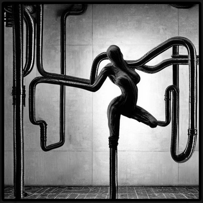 Steam pipe machine girl Giger Style