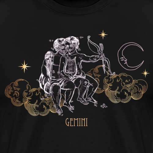 Gemini Constellation Celestial Map - Herre premium T-shirt