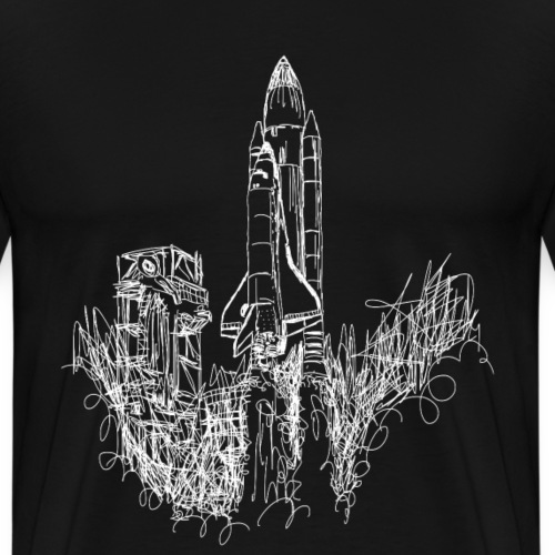 Space Shuttle Launch Scribble - Men's Premium T-Shirt