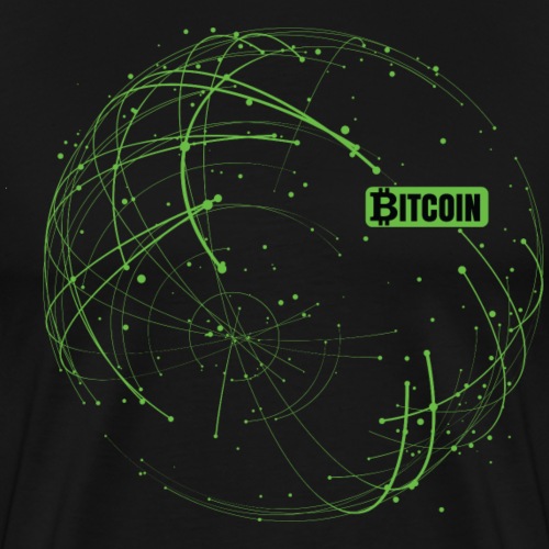 Bitcoin Blockchain Green Black font - Men's Premium T-Shirt