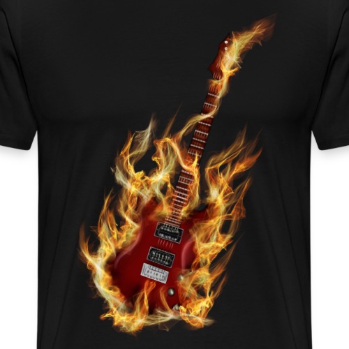 Gitarre in Flammen (Rot) - Männer Premium T-Shirt