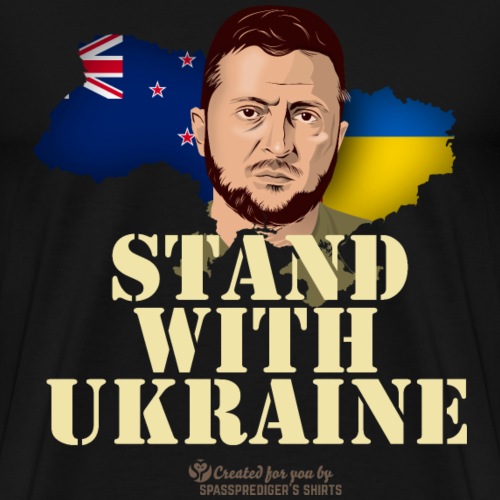 Zelensky T-Shirt Neuseeland Stand with Ukraine - Männer Premium T-Shirt