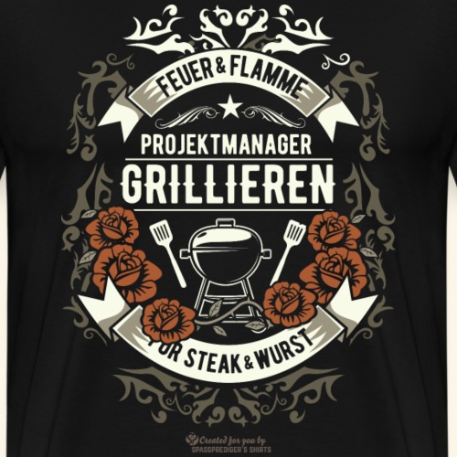 Grill Design Projekmanager Grillieren - Männer Premium T-Shirt