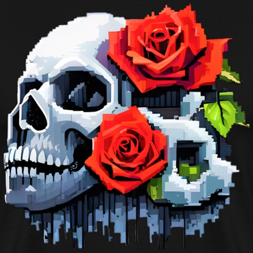 8Bit Skull - The 2 Roses