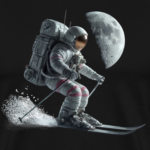 Astronaut Skifahrer - Männer Premium T-Shirt